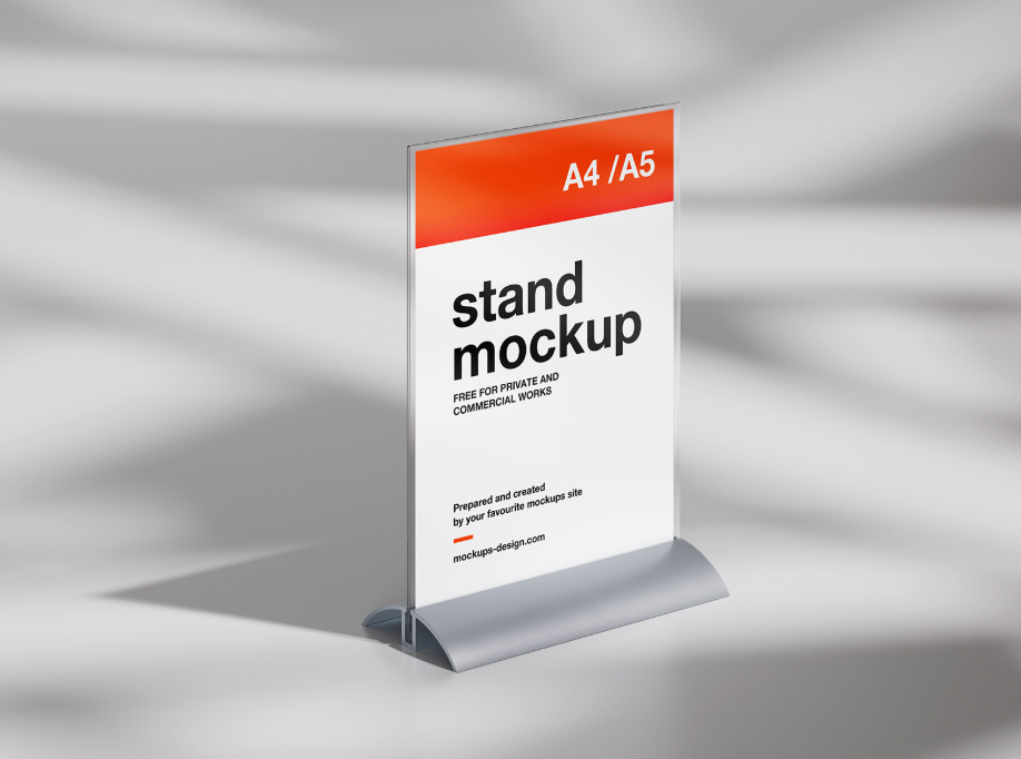 Free Desk Stand Mockup Project Presentation