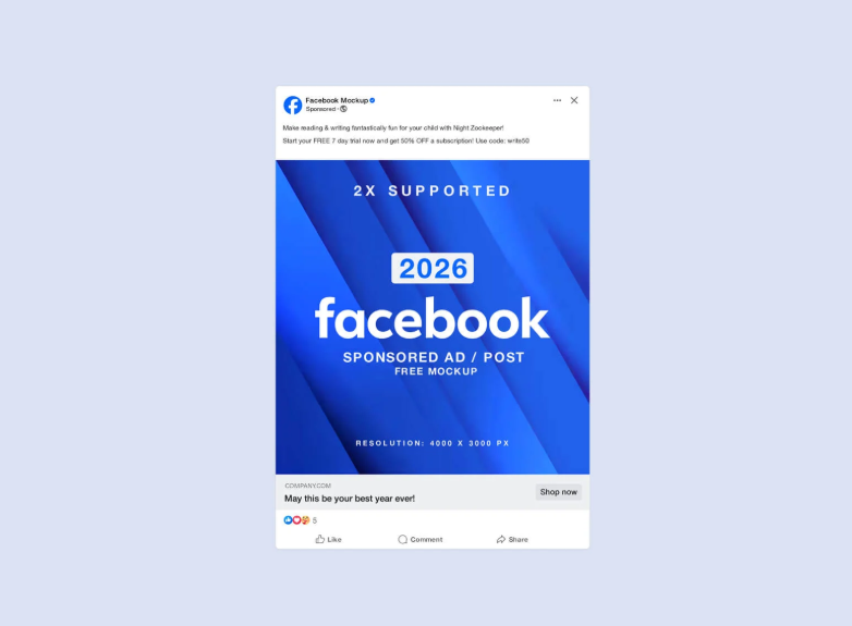 Free Facebook Sponsored Post Mockup