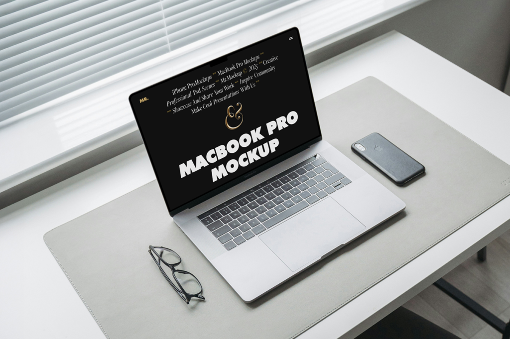 Free Home Office MacBook Pro Mockup Professional Style