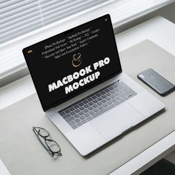Free Home Office MacBook Pro Mockup Professional Style