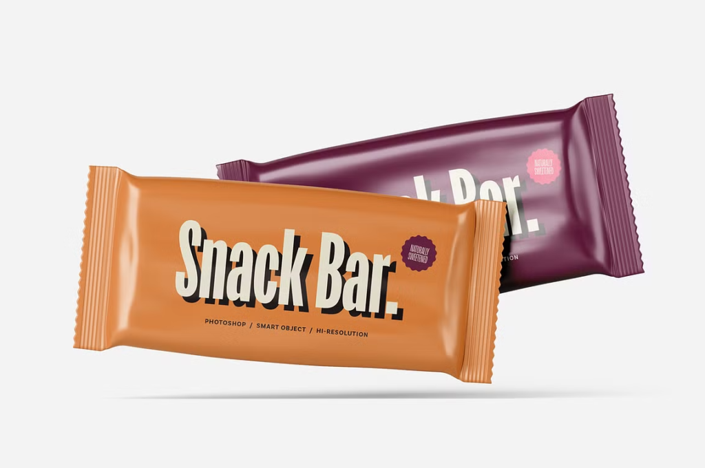 Free Snack Bar Packaging Mockup  Clean Realistic and Easy to Customize