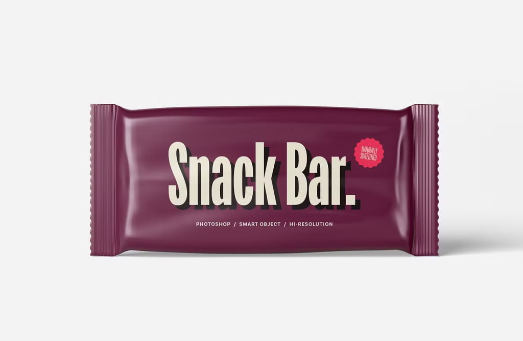 Free Snack Bar Packaging Mockup  Clean Realistic and Easy to Customize