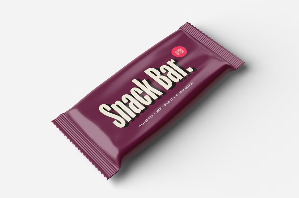 Free Snack Bar Packaging Mockup  Clean Realistic and Easy to Customize