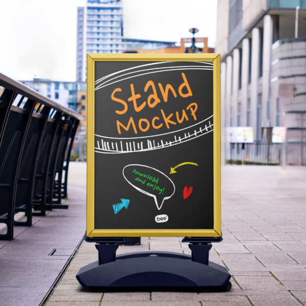 Free Stand Front View Mockup