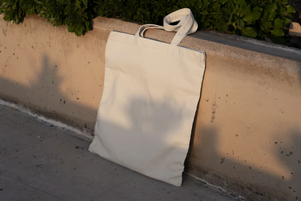 Free Tote Bag Based on Wall Mockup