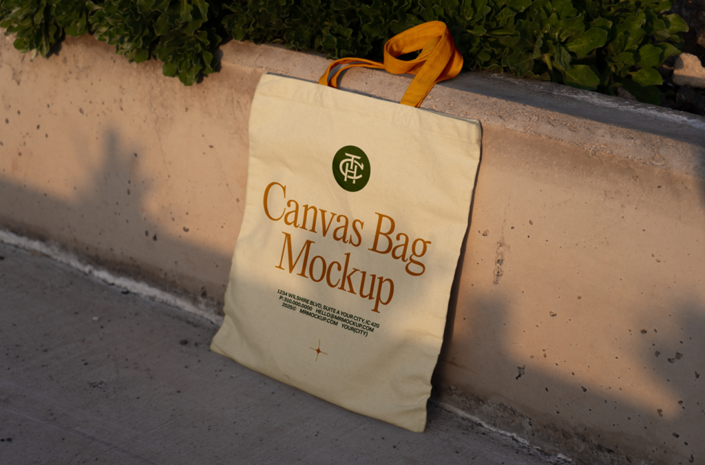 Free Tote Bag Based on Wall Mockup
