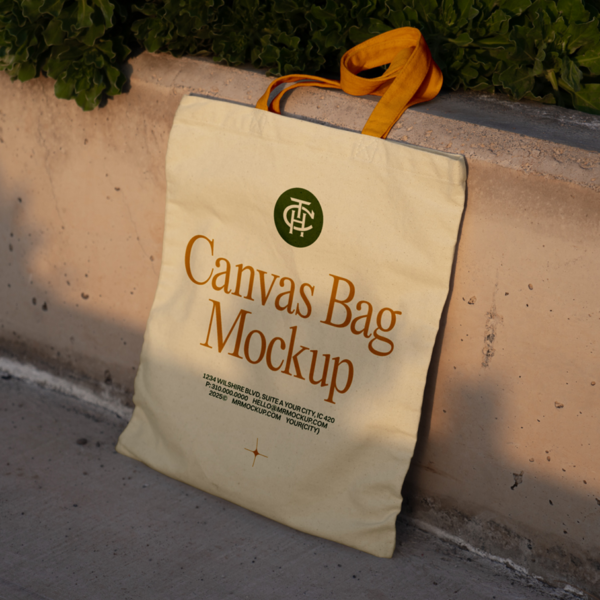 Free Tote Bag Based on Wall Mockup
