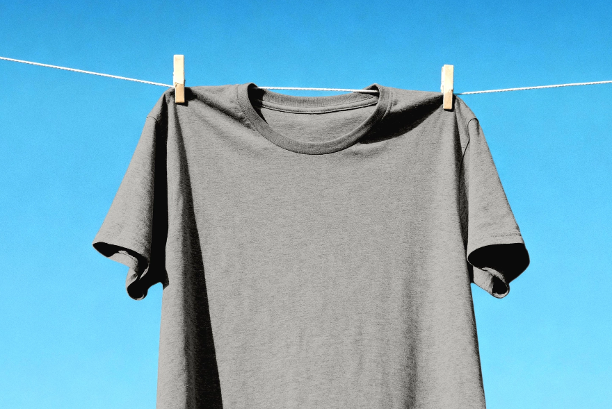 Hanging T Shirt Mockup on Clothesline