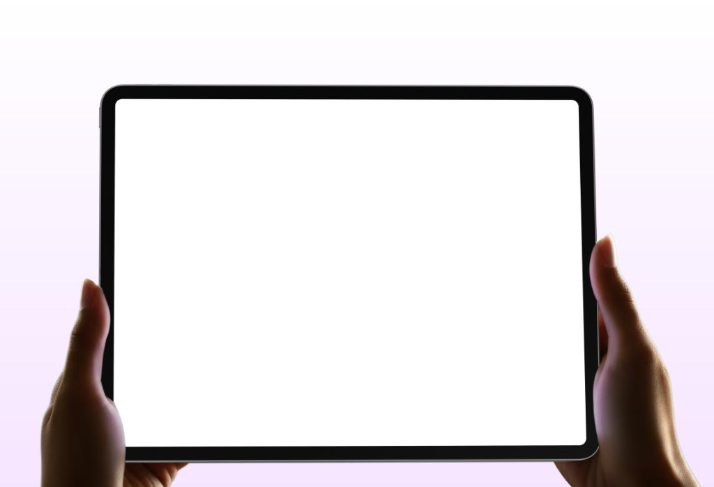 Holding iPad Pro Mockup App & UIUX Presentation