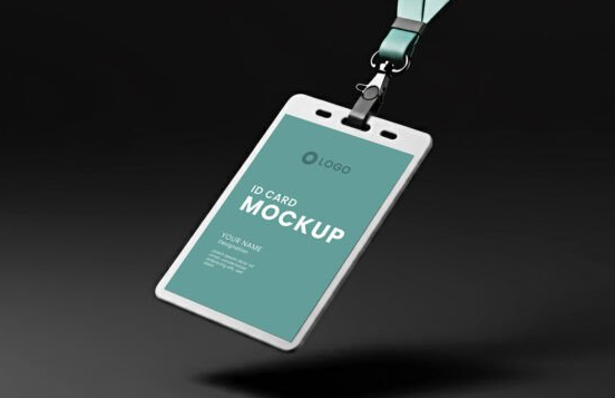 ID Card Mockup PSD with Lanyard