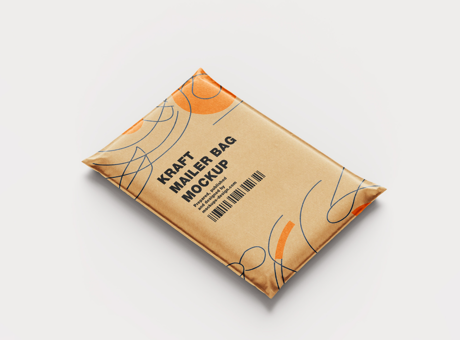 Kraft Paper Mailing Bag Mockup PSD envelope Packaging