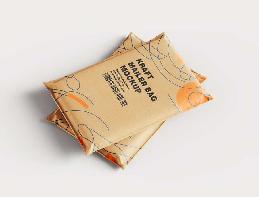 Kraft Paper Mailing Bag Mockup PSD envelope Packaging