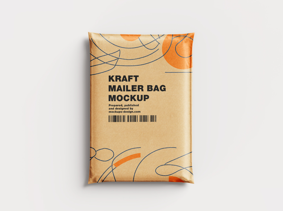 Kraft Paper Mailing Bag Mockup PSD envelope Packaging