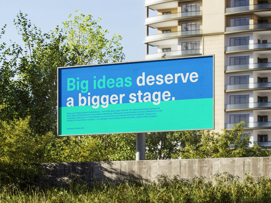 Landscape Billboard Mockup Realistic City