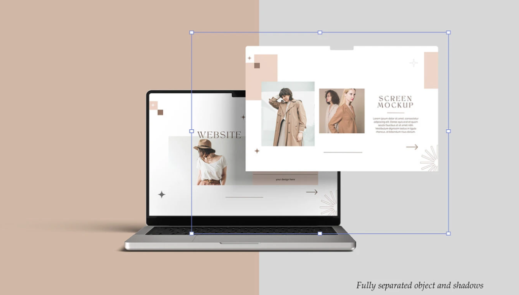 Laptop Screen Website Mockup Realistic Presentations