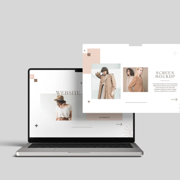 Laptop Screen Website Mockup Realistic Presentations