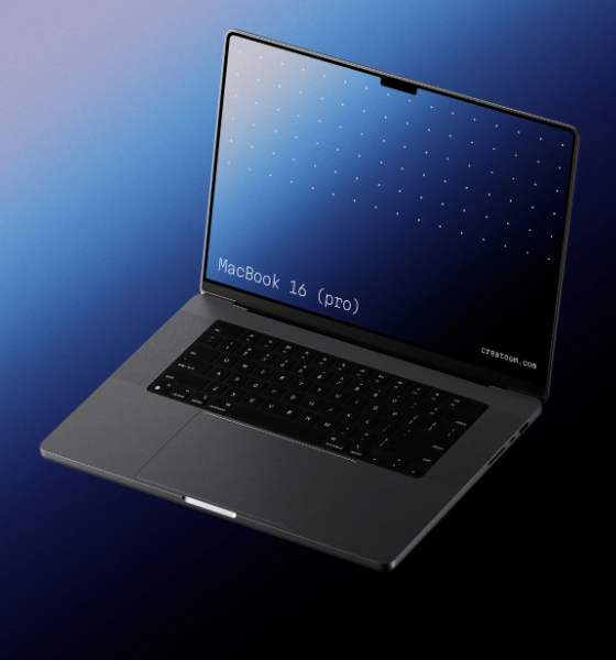 MacBook 16 Pro Mockup Floating