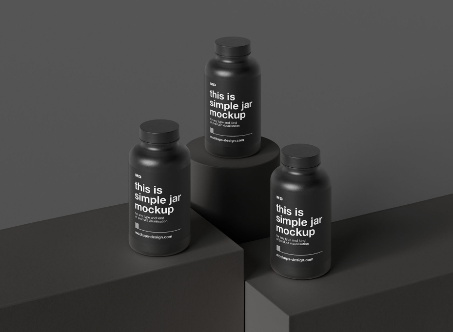 Plastic Container Mockups Dietary Supplement Packaging Design