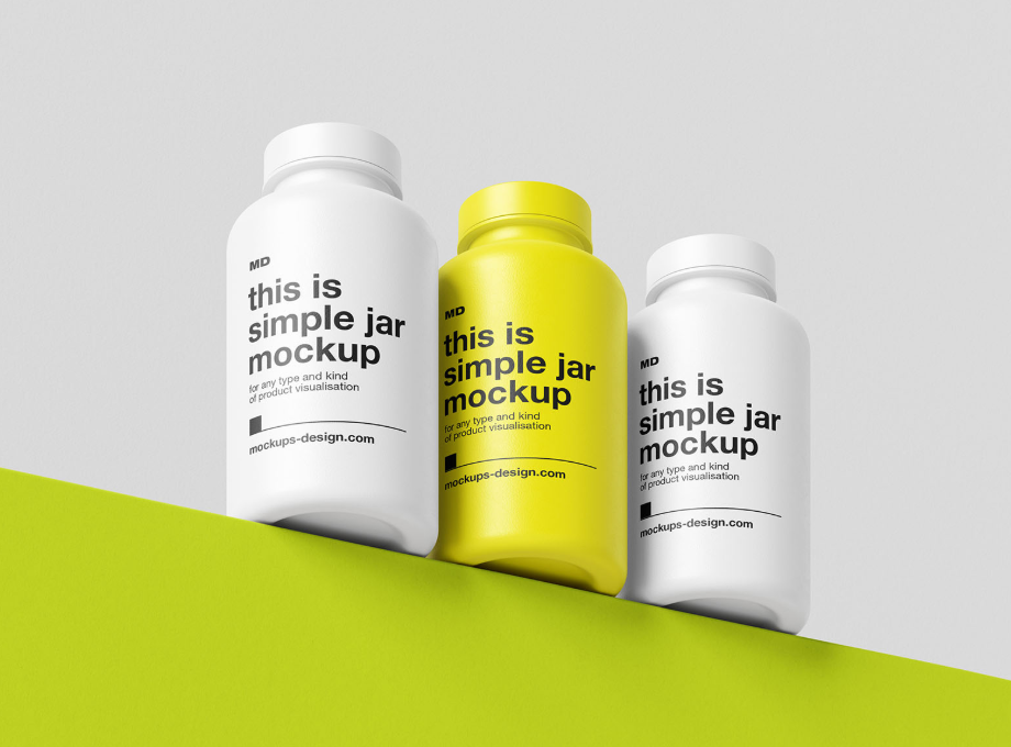 Plastic Container Mockups Dietary Supplement Packaging Design