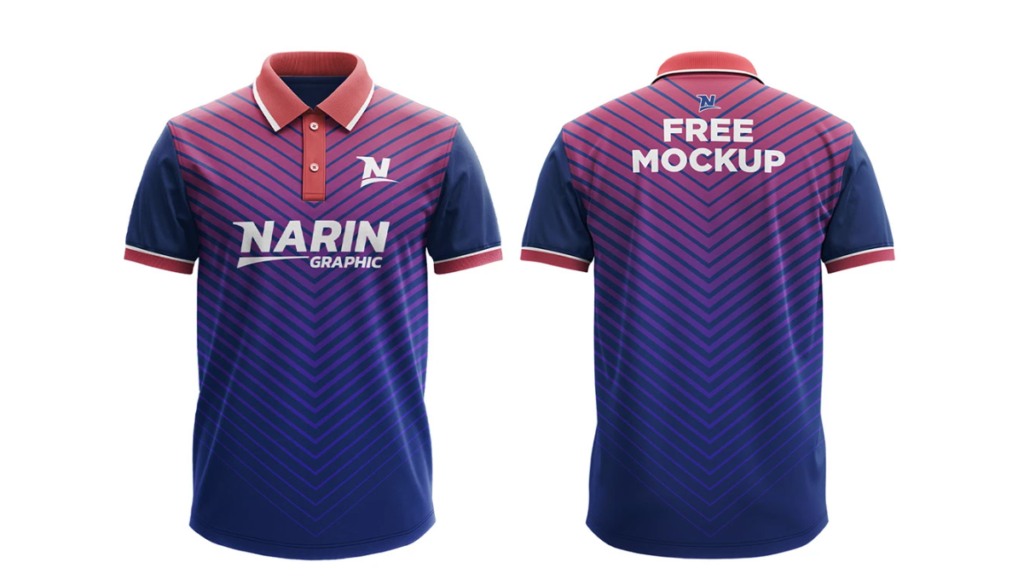Polo T Shirt Mockup with Front and Back Views