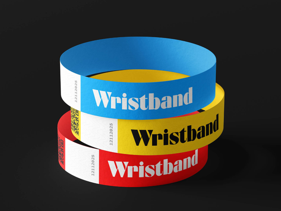 Realistic Paper Wristband Mockup