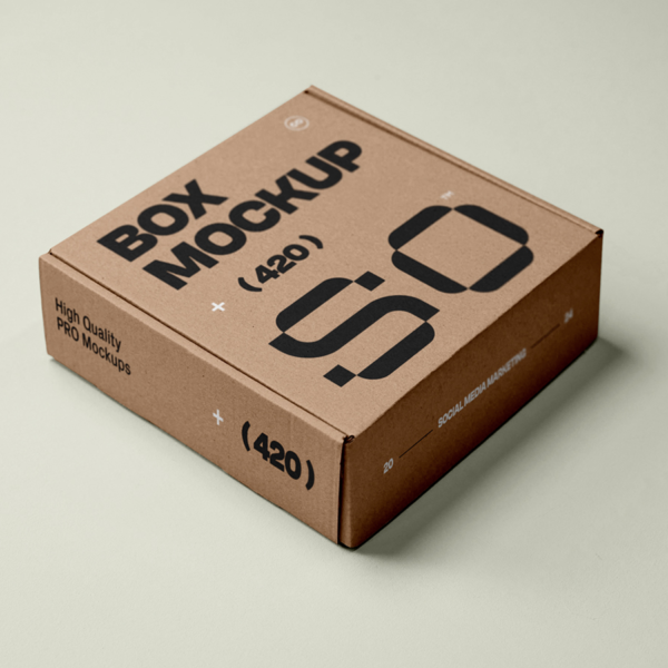 Small Craft Paper Box Mockup Your Designs