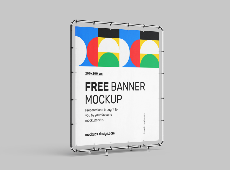 Square Banner Mockup 200×200 cm Designer Toolkit