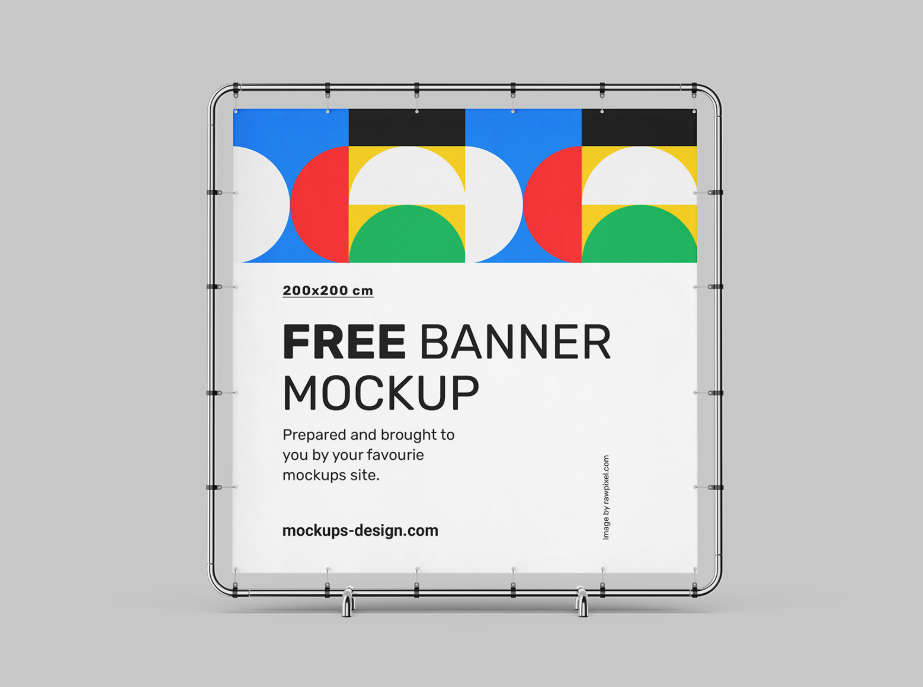 Square Banner Mockup 200×200 cm Designer Toolkit