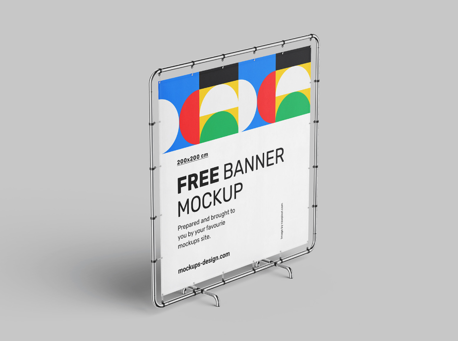 Square Banner Mockup 200×200 cm Designer Toolkit