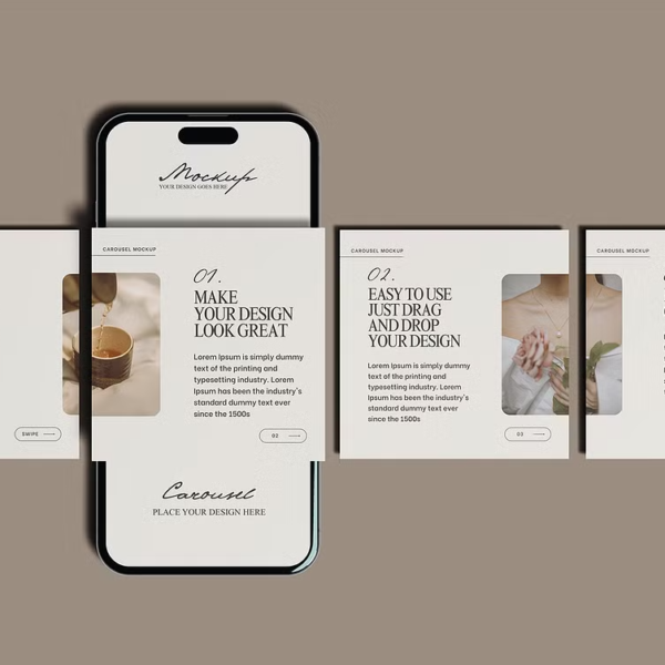 Square Carousel Mockup High Resolution PSD