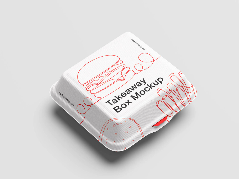 Takeaway Box Mockup PSD Fast Food Packaging