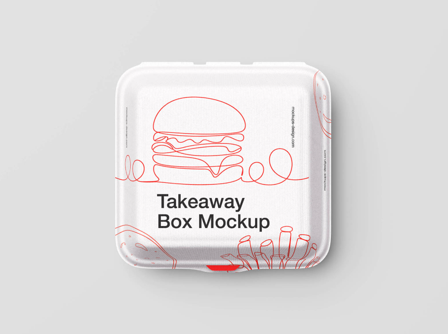 Takeaway Box Mockup PSD Fast Food Packaging