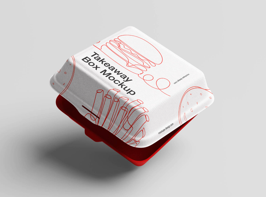 Takeaway Box Mockup PSD Fast Food Packaging