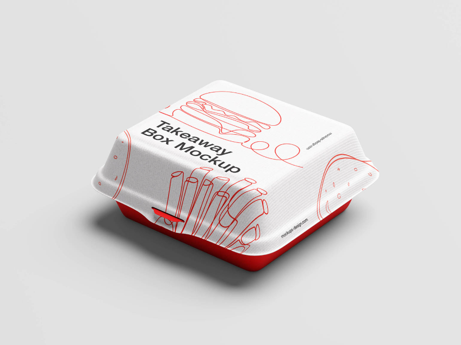Takeaway Box Mockup PSD Fast Food Packaging
