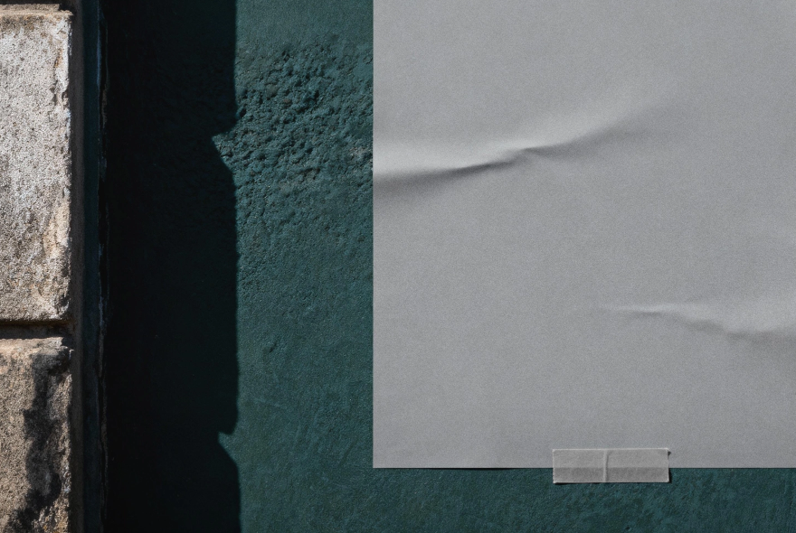 Taped Wall Poster Mockup