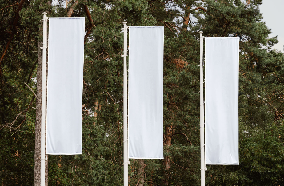 Three Banner Flags Mockup Natural Branding Powerhouse