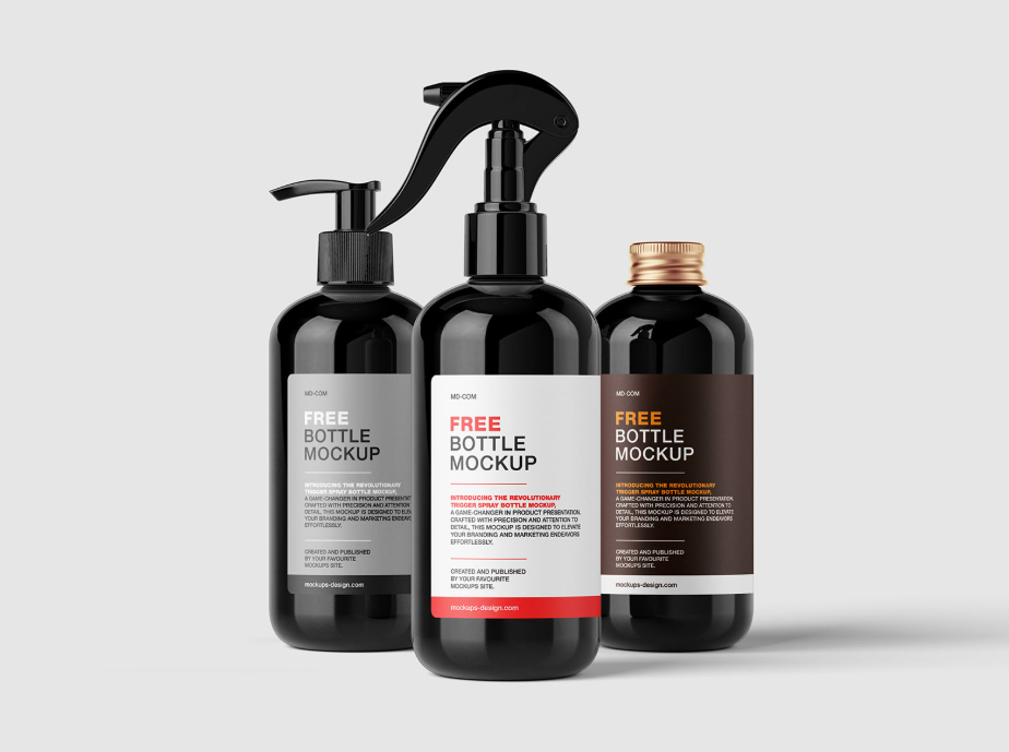 Trigger Spray Bottle Mockup PSD cosmetics & cleaning Products