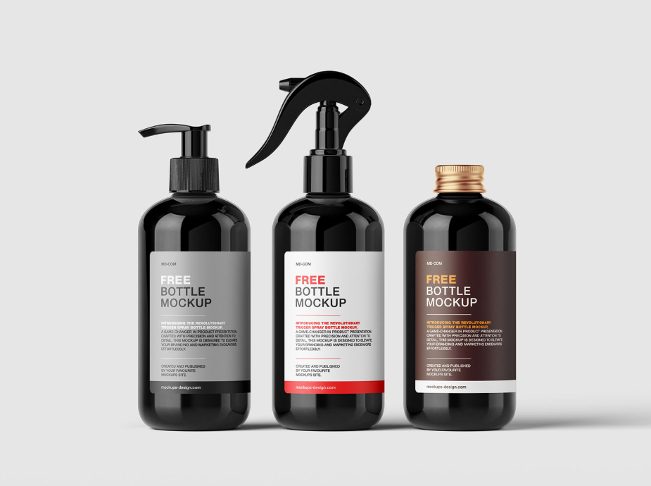 Trigger Spray Bottle Mockup PSD cosmetics & cleaning Products