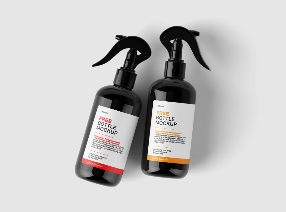 Trigger Spray Bottle Mockup PSD cosmetics & cleaning Products