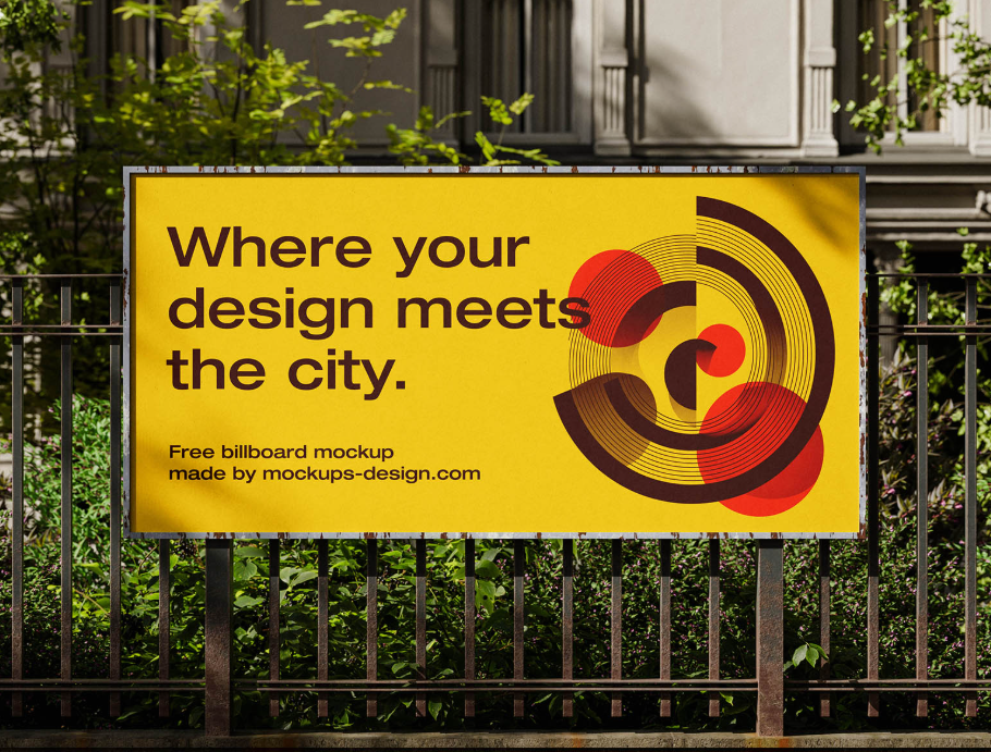 Urban Fence Billboard Mockup