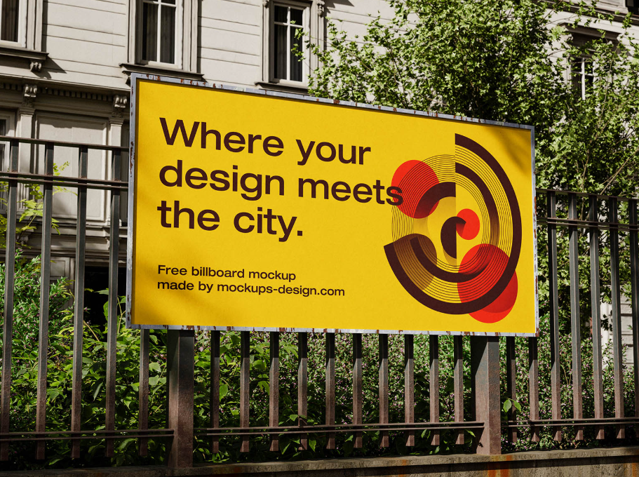 Urban Fence Billboard Mockup