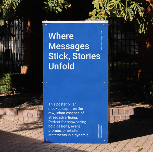 Urban Poster Pillar Mockup Real World Outdoor