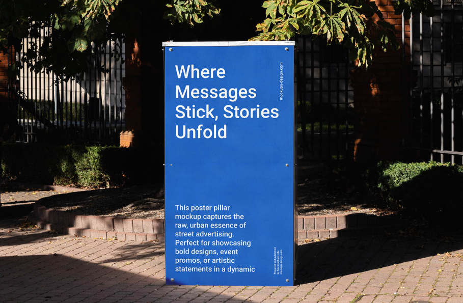Urban Poster Pillar Mockup Real World Outdoor