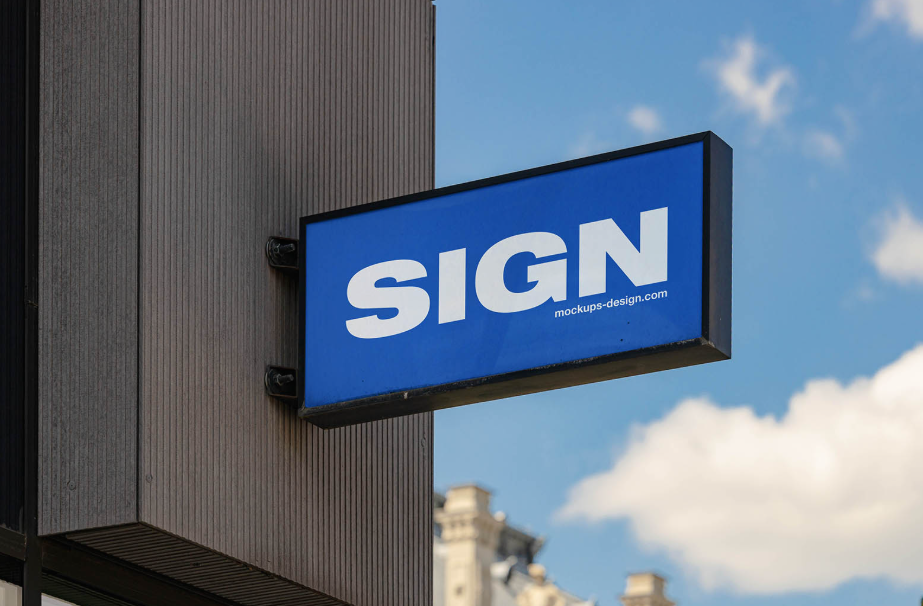 Urban Wall Sign Mockup Branding & Storefront Presentation