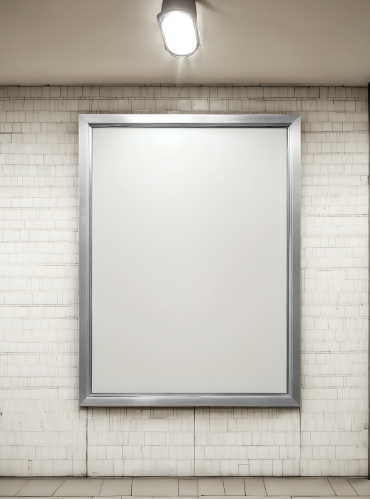 Vertical Advertising Signage Poster Mockup for Realistic Subway Presentation