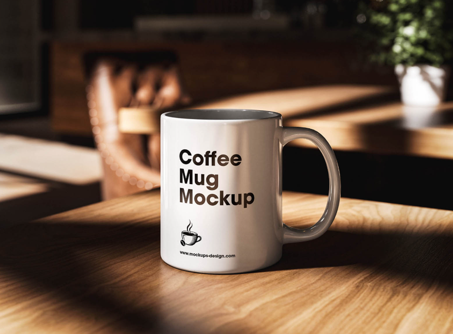 Warm Cafe Mug Mockup Branding Presentation