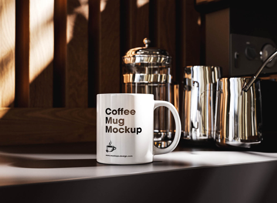 Warm Cafe Mug Mockup Branding Presentation