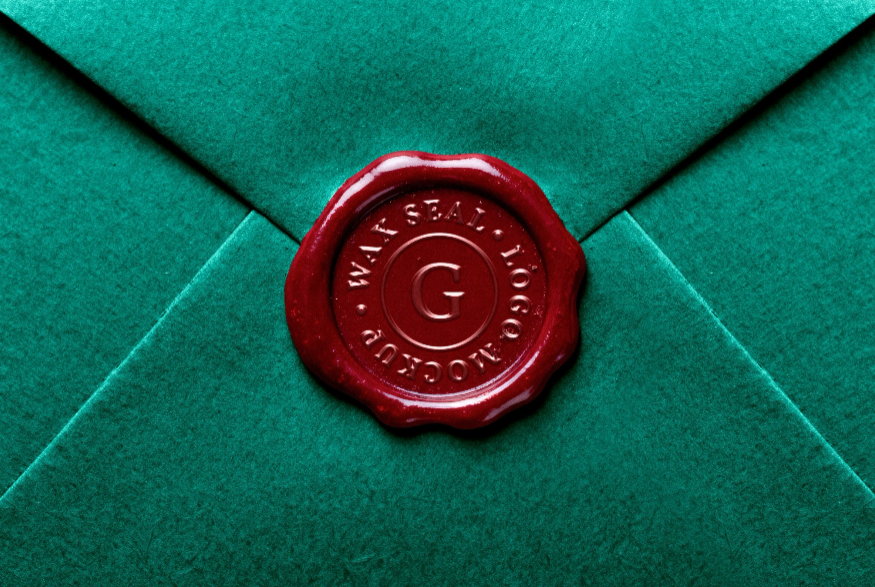 Wax Stamp envelope Free PSD Mockup for Luxury Branding