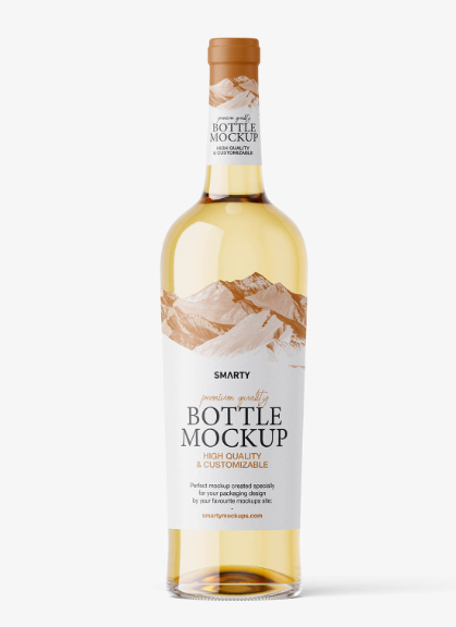White Wine Bottle Mockup Universal Label Presentation