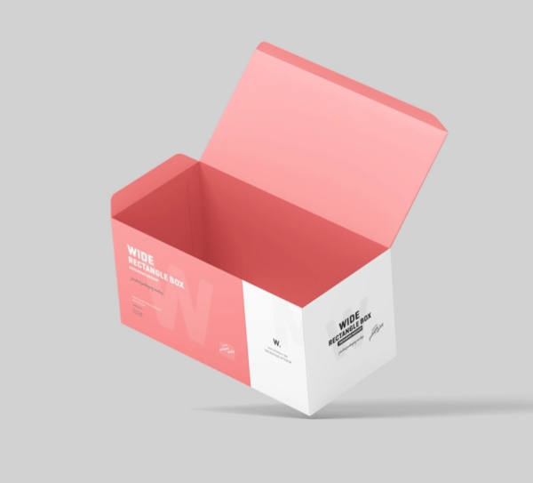 Wide Rectangle Box Packaging Mockup